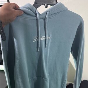 Hollister Men's Dusty Blue Crewneck Hoodie